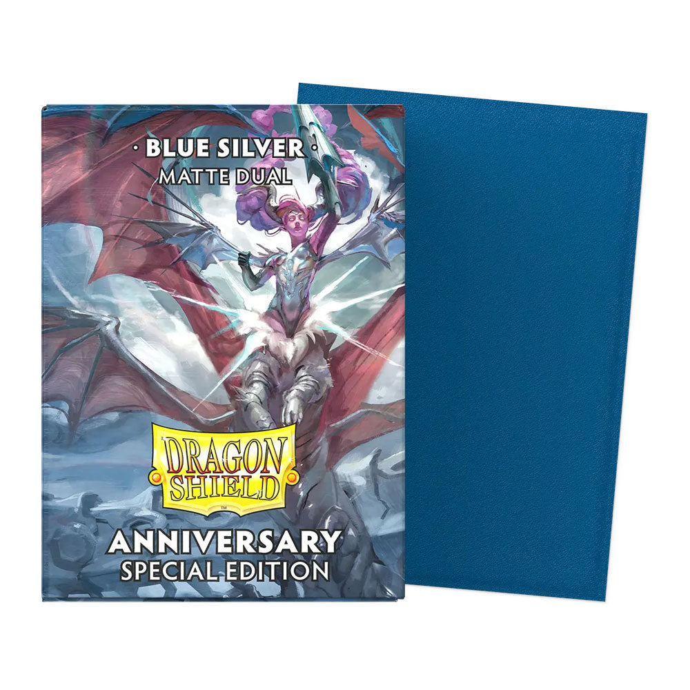 Dragon Shield Sleeves (Standard Size, Anniversary Special Edition, 100ct) - Blue Silver