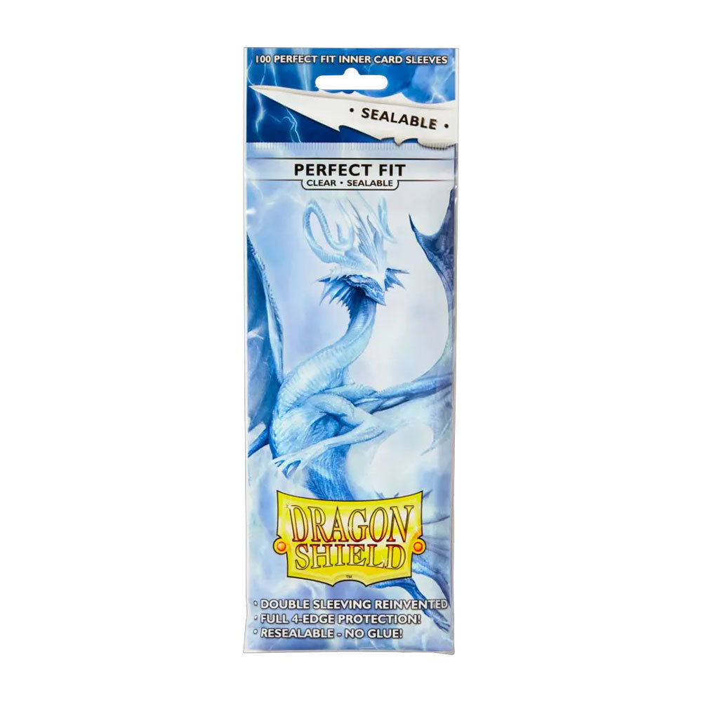 Dragon Shield Sealable Perfect Fit Inner Sleeves (Standard Size, Clear, 100CT)