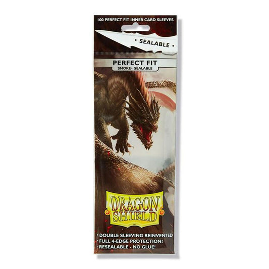 Dragon Shield Sealable Perfect Fit Inner Sleeves (Standard Size, Smoke, 100CT)
